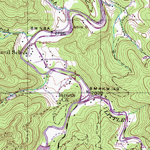 Topographic Map of Lake Logan Cecil Volunteer Fire Department, NC