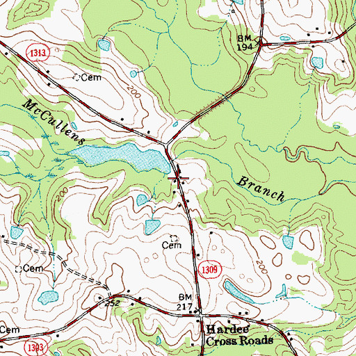 Topographic Map of West Johnston Fire Department, NC