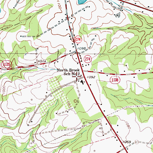 Topographic Map of North Brook Volunteer Fire Department, NC