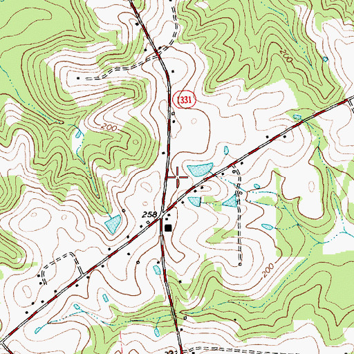 Topographic Map of Elevation Volunteer Fire Department, NC