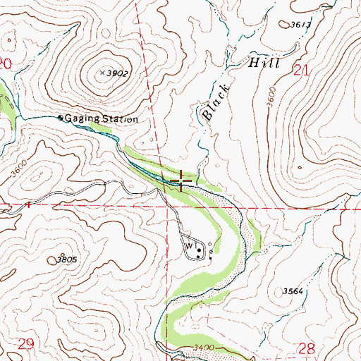 Topographic Map of Black Hill Wash, AZ