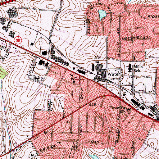 Topographic Map of Statesville Fire Department Station 2, NC