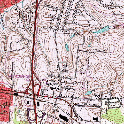 Topographic Map of Statesville Fire Department Station 3, NC