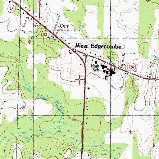Topographic Map of West Edgecombe Volunteer Fire Department, NC
