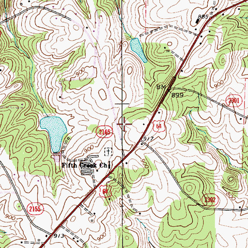 Topographic Map of Cool Springs Volunteer Fire Department Station 2, NC