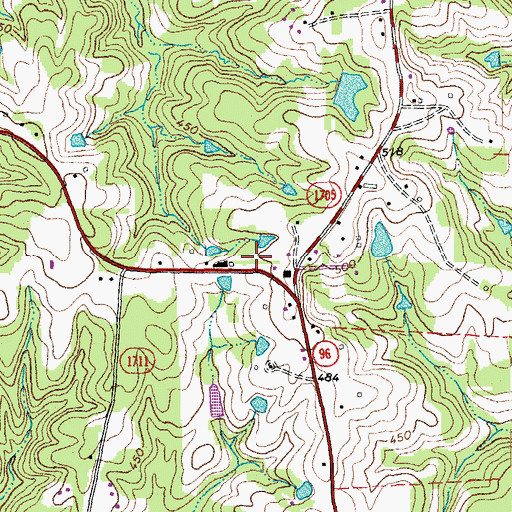Topographic Map of Brassfield Volunteer Fire Department, NC