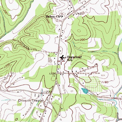 Topographic Map of Sugarloaf Volunteer Fire Department, NC