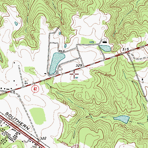 Topographic Map of Clayton Fire Department Station 2, NC