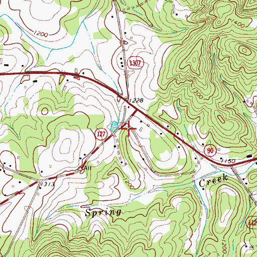 Topographic Map of Ellendale Community Volunteer Fire Department, NC