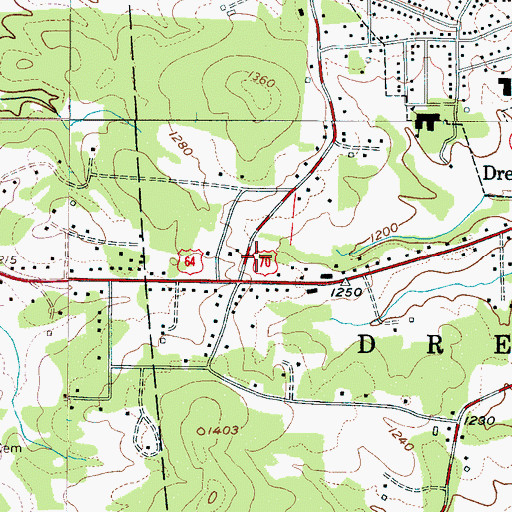 Topographic Map of Triple Community Fire Department, NC
