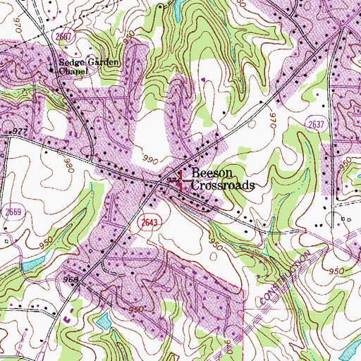 Topographic Map of Winston - Salem Fire Department - Engine Company 19, NC