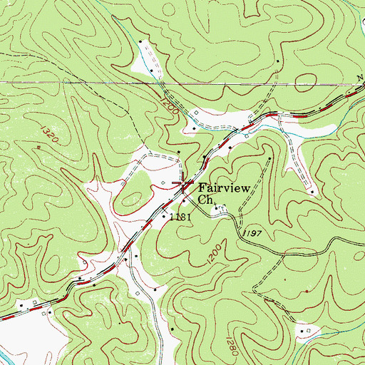 Topographic Map of Oak Hill Fire and Rescue Protection Association Station 2, NC