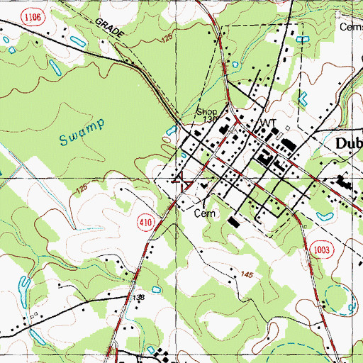 Topographic Map of Dublin Volunteer Fire Department, NC