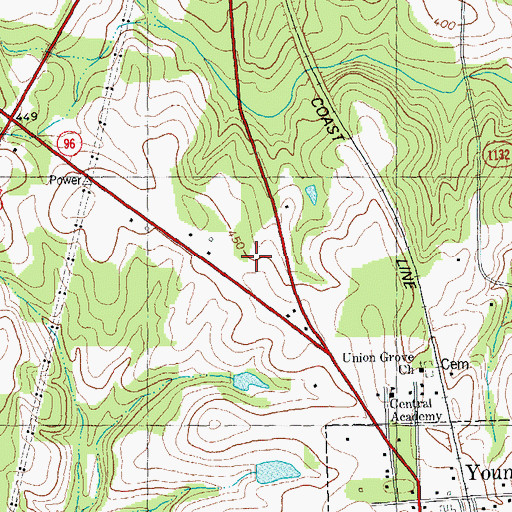 Topographic Map of Youngsville Fire Department Station 1, NC