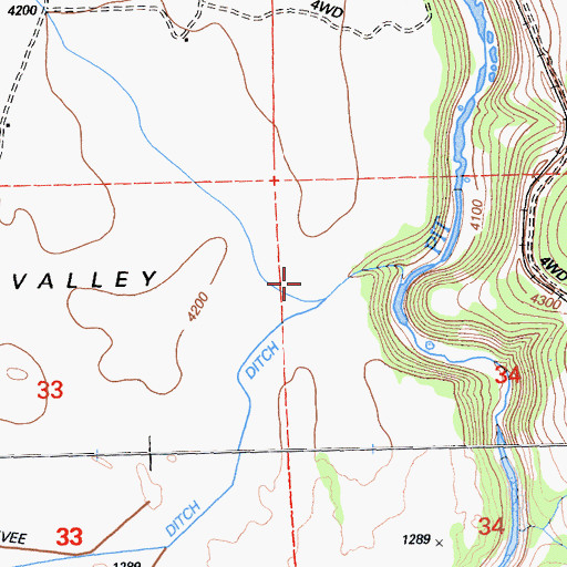 Topographic Map of Muck Valley, CA