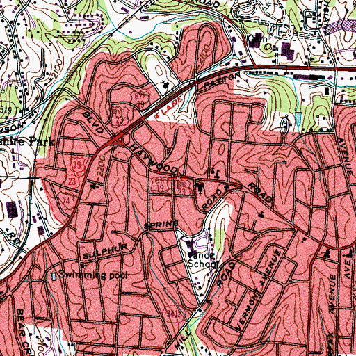 Topographic Map of Asheville Fire Department Station 6, NC