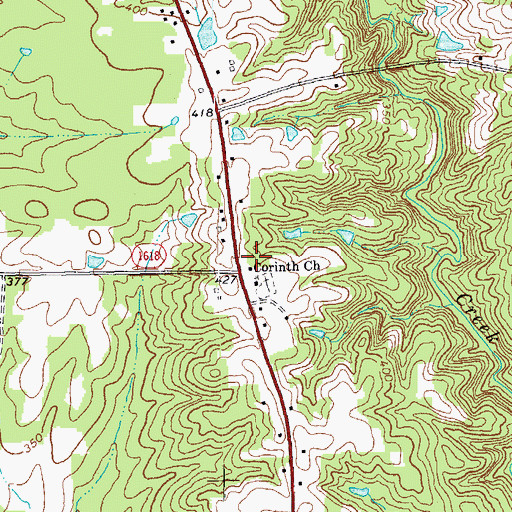Topographic Map of Corinth Volunteer Fire Department, NC