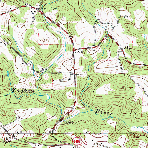 Topographic Map of Vashti Volunteer Fire Department, NC