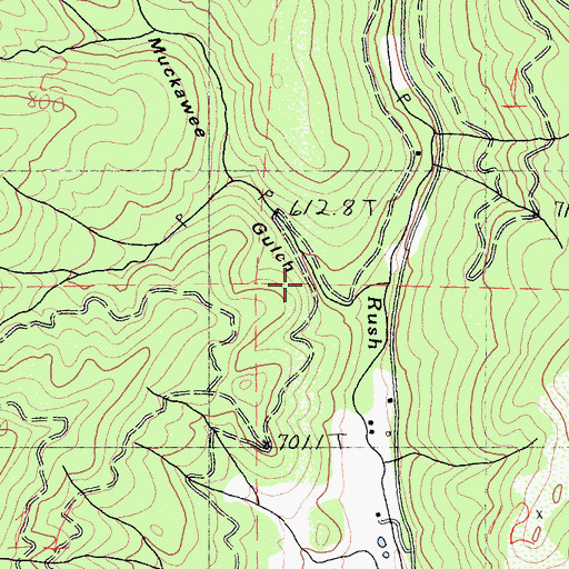 Topographic Map of Muckawee Gulch, CA