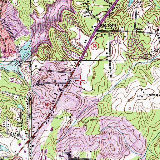 Topographic Map of High Point Fire Department Station 13, NC
