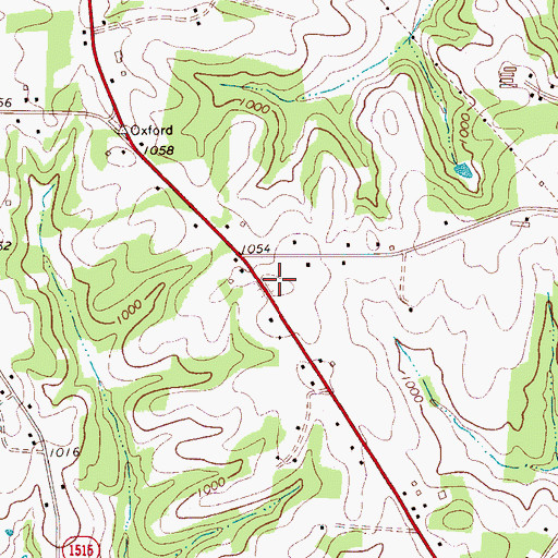 Topographic Map of Oxford Fire Department Station 2 Catfish Fire District, NC