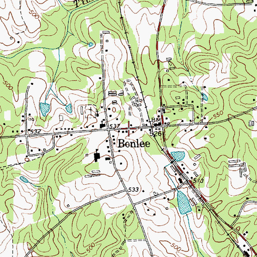 Topographic Map of Chatham County Fire Station 6 - Bonlee Fire Department, NC