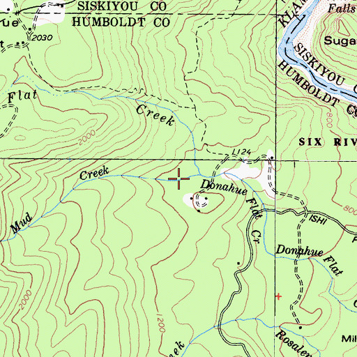 Topographic Map of Mud Creek, CA