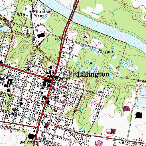 Topographic Map of Summerville Fire and Rescue, NC
