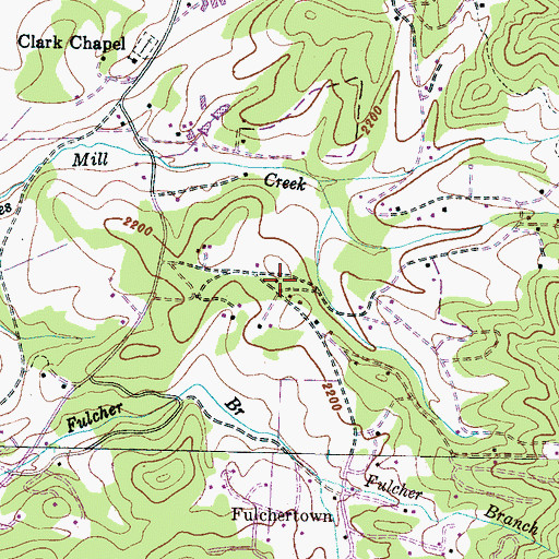 Topographic Map of Clarks Chapel Fire and Rescue Department, NC