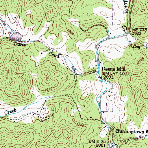 Topographic Map of Burningtown - Iotla Volunteer Fire and Rescue Department, NC