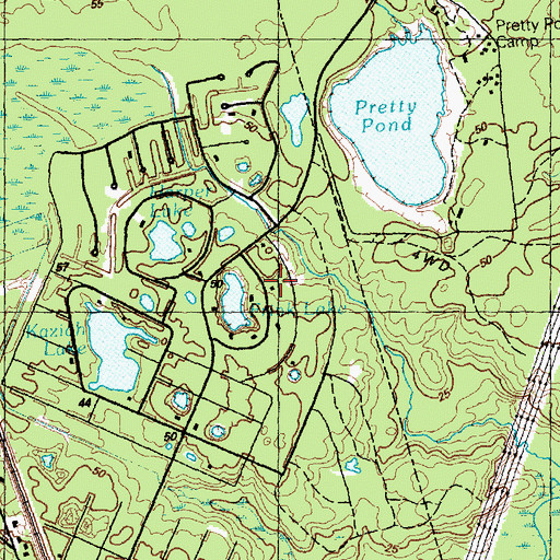 Topographic Map of Boiling Spring Lakes Volunteer Fire Department Station 2, NC