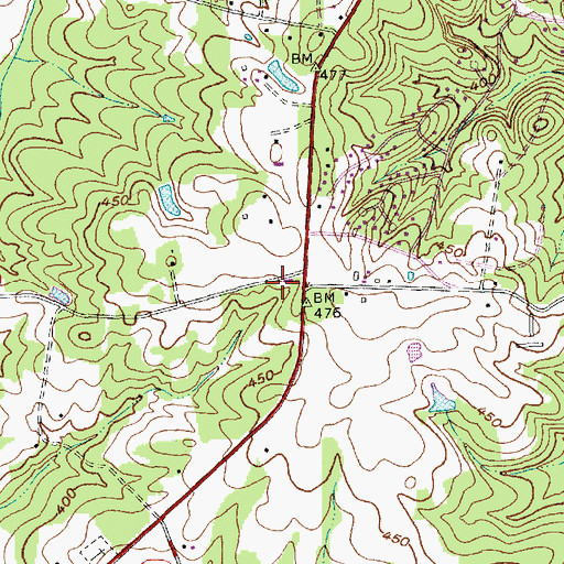 Topographic Map of North Chatham Volunteer Fire Department Station 1, NC