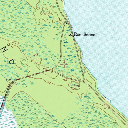 Topographic Map of Cedar Island Volunteer Fire Department, NC