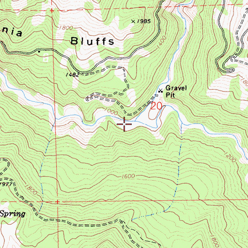 Topographic Map of Mud Creek, CA
