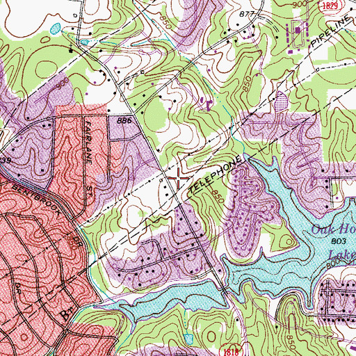 Topographic Map of High Point Fire Department Station 5, NC