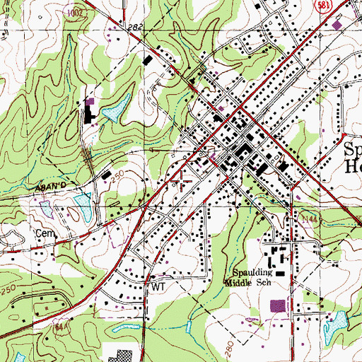 Topographic Map of Spring Hope Fire Department, NC