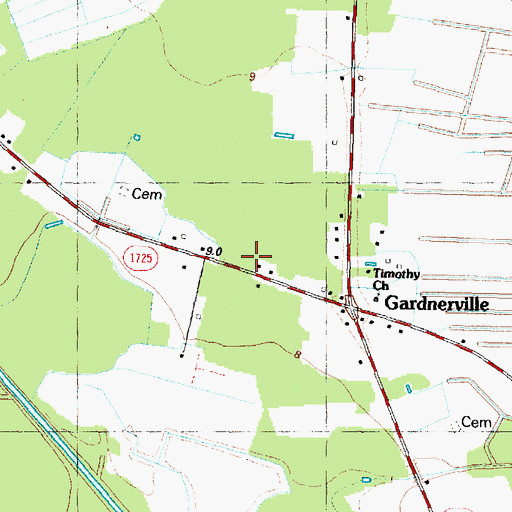 Topographic Map of Gardnerville Fire Department, NC