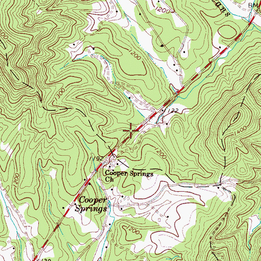 Topographic Map of Cherry Mountain Volunteer Fire Department Substation, NC