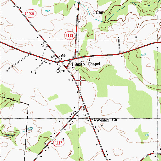 Topographic Map of Smith Chapel Volunteer Fire Department, NC
