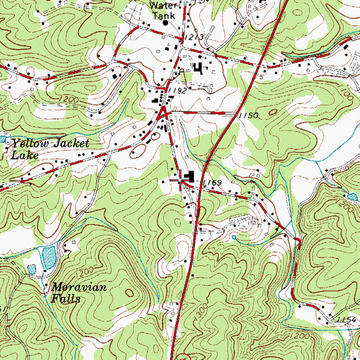 Topographic Map of Moravian Falls Volunteer Fire Department, NC