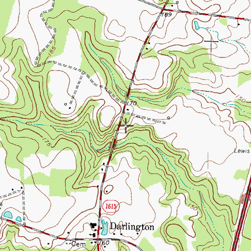 Topographic Map of Darlington Fire Department, NC