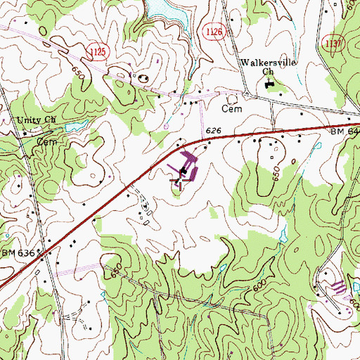 Topographic Map of Jackson Volunteer Fire Department Station 25, NC