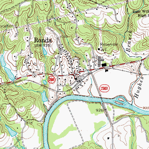 Topographic Map of Ronda Community Volunteer Fire Department, NC