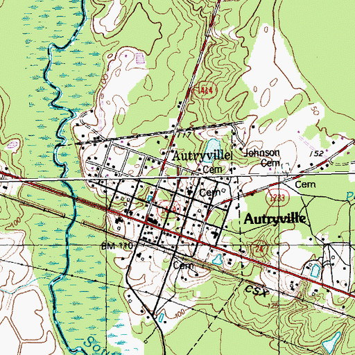 Topographic Map of Autryville Area Fire Department, NC