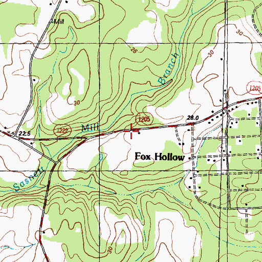 Topographic Map of Lewis Community Volunteer Fire Department, NC