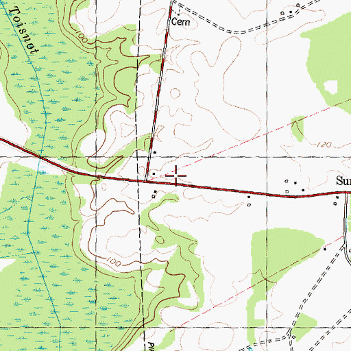 Topographic Map of East Nash Volunteer Fire Department, NC