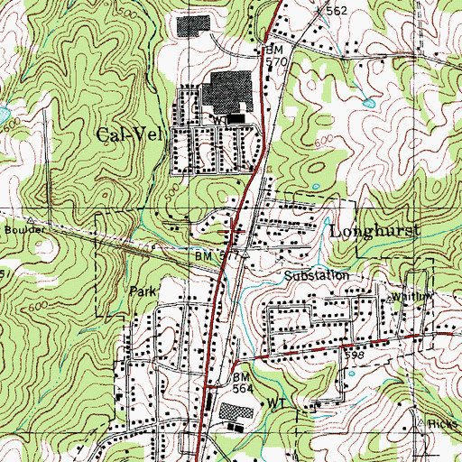Topographic Map of Roxboro Fire Department Station 3, NC