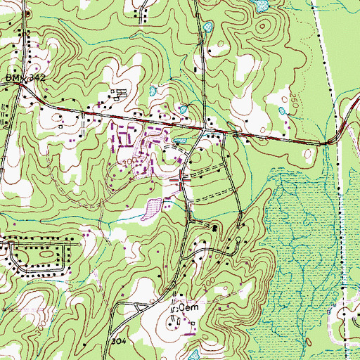 Topographic Map of Parkwood Volunteer Fire Department Station 2, NC