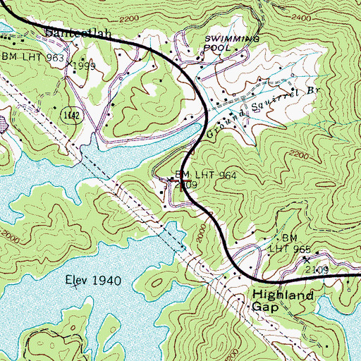 Topographic Map of Graham County Volunteer Fire Department Santopia Station, NC