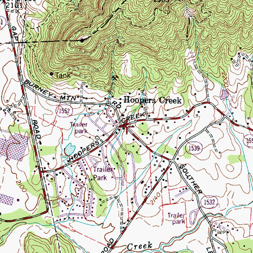 Topographic Map of Fletcher Fire and Rescue Department Station 2, NC